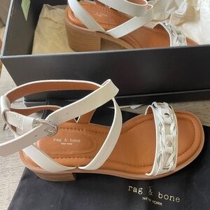 Rag and Bone white block heel sandal